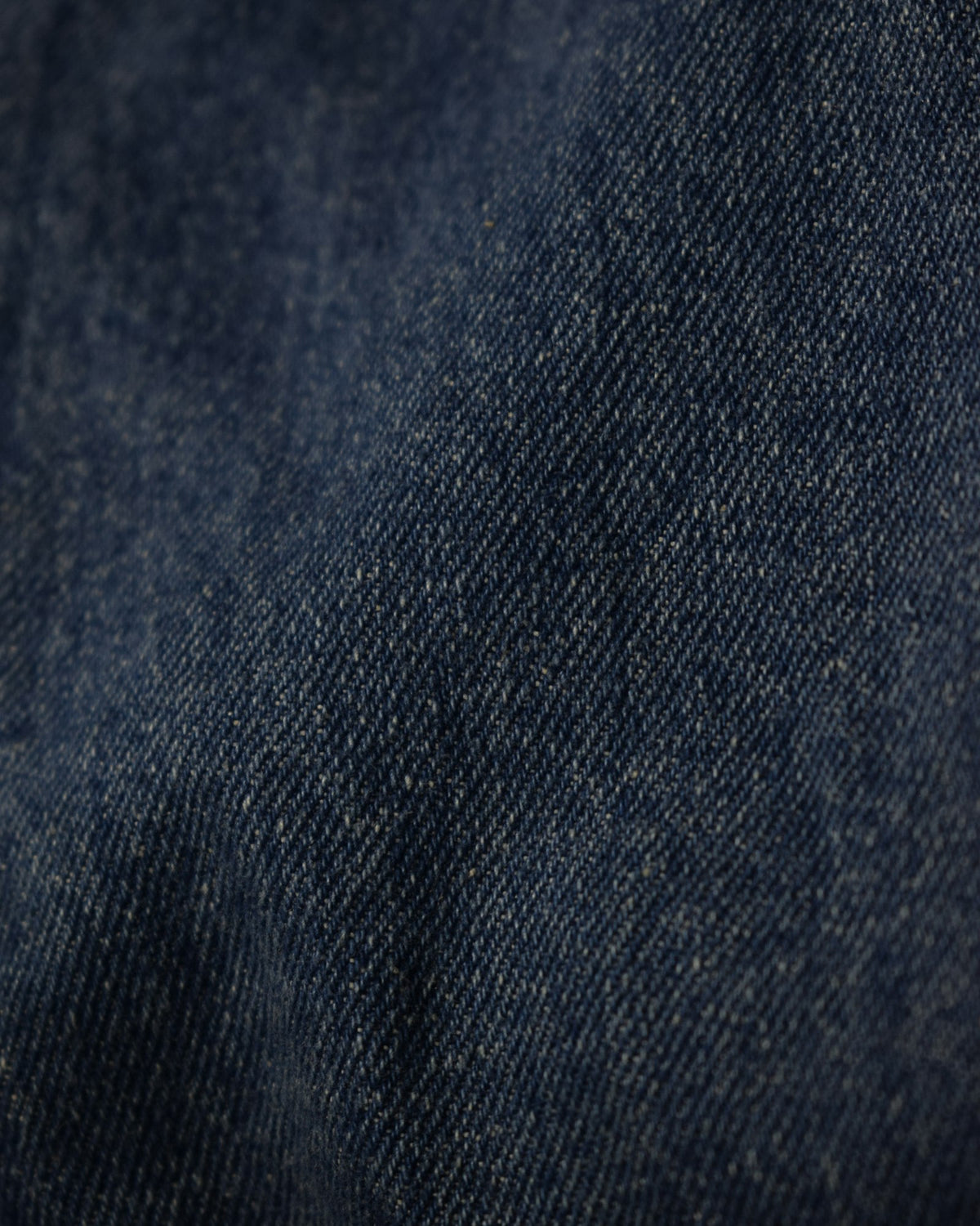 Close-up of the raw indigo twill